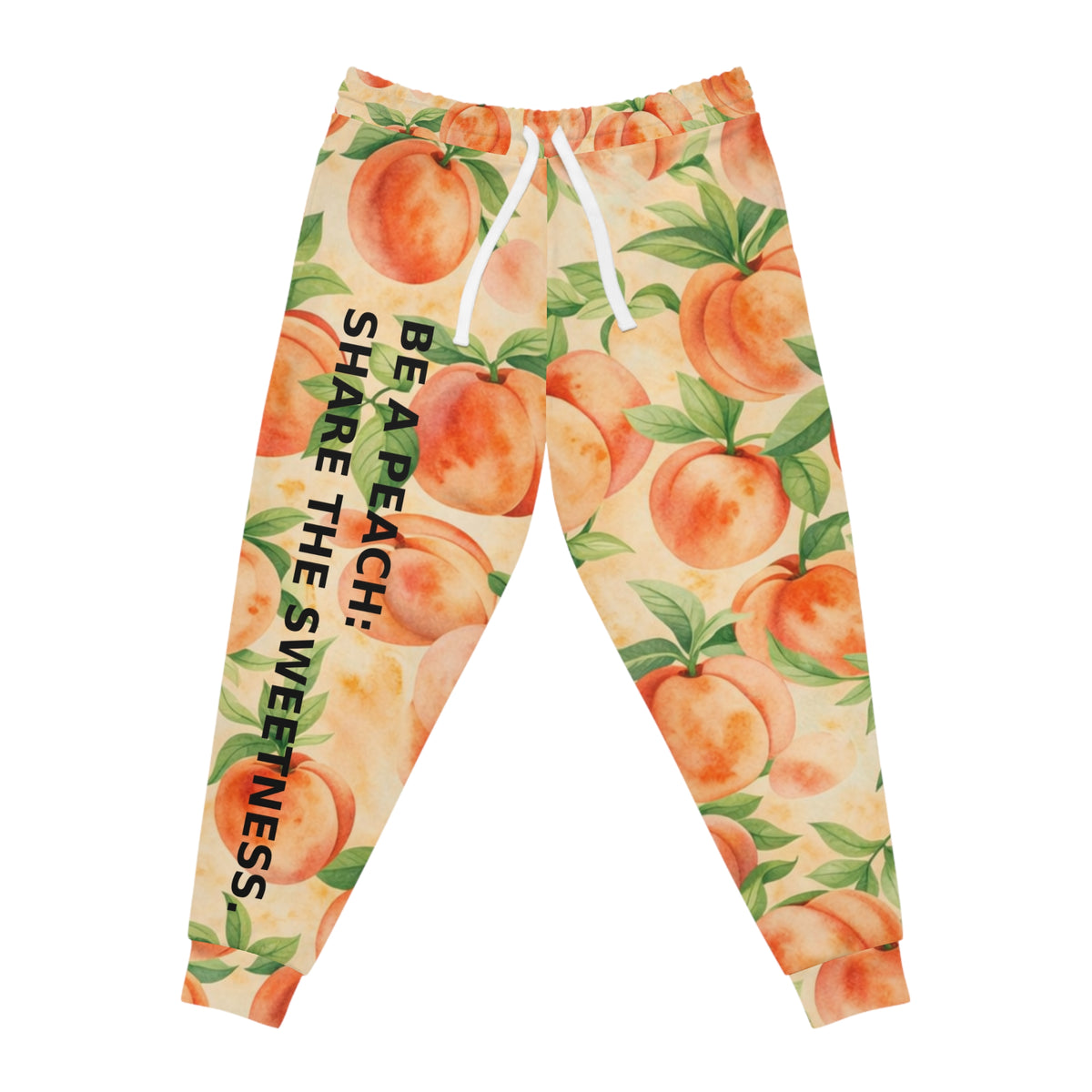 Peaches United “Be A Peach” Joggers – Share The Sweetness All-Over Print Pants