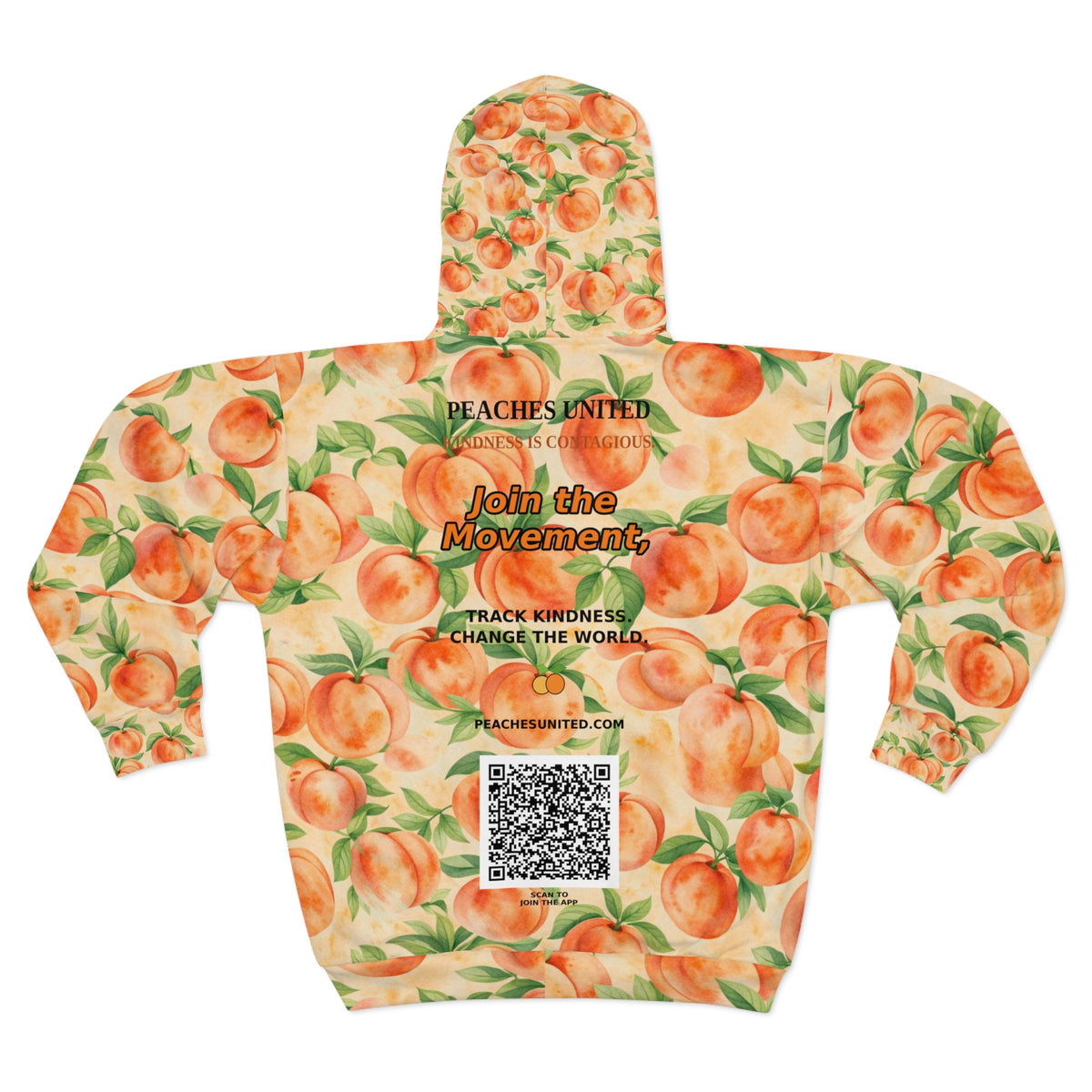 Peaches United “Join the Movement” Zip Hoodie – Kindness Is Contagious