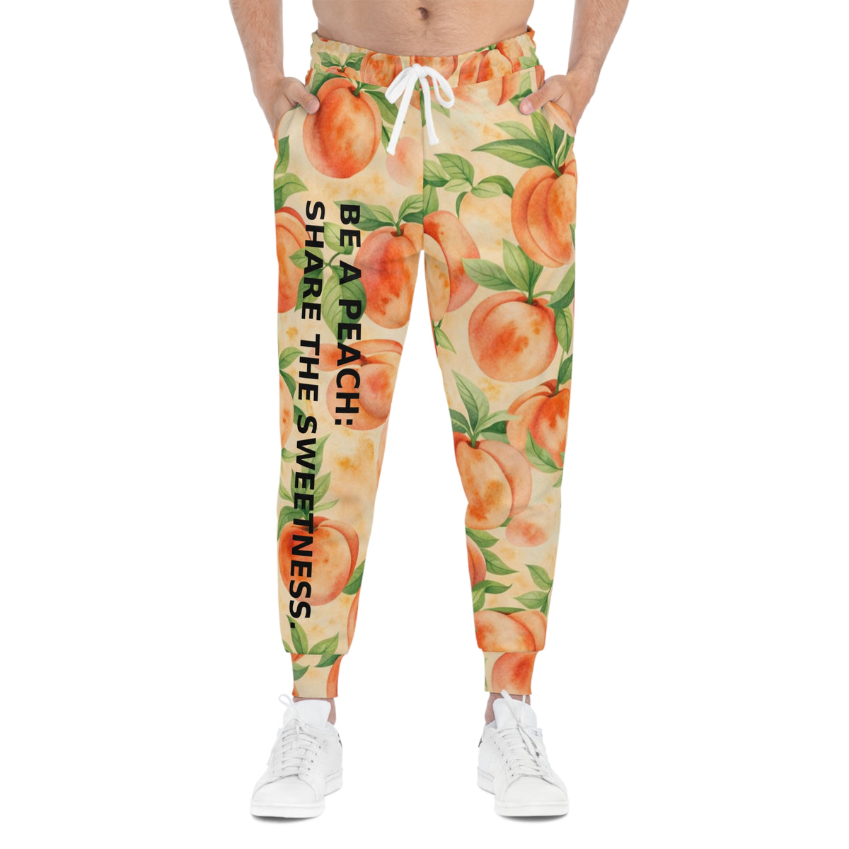 Peaches United “Be A Peach” Joggers – Share The Sweetness All-Over Print Pants